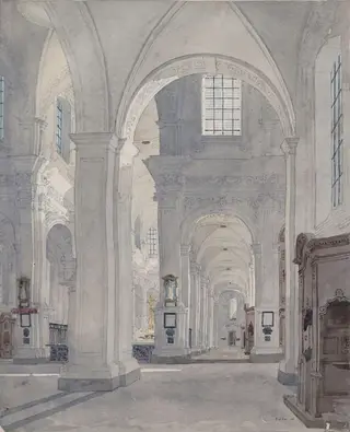 Interior of the cathedral of Cambrai, France
