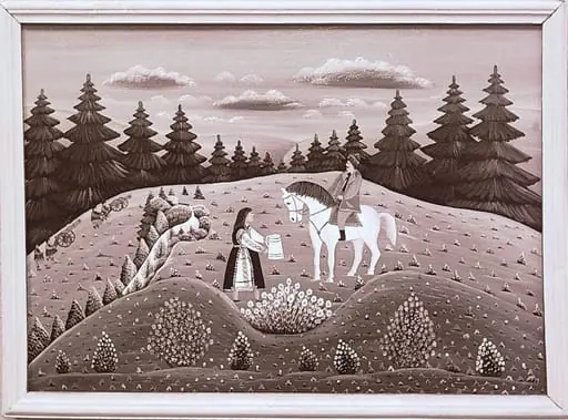 Sequences from the Village Museum, naive painting by Petru Mihuțe - Avram Iancu and Romania (1988), by Ioan George Andron, 1988