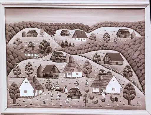 Sequences from the Village Museum, naive painting by Petru Mihuțe - The Magiunul’s Fate (1988), by Ioan George Andron