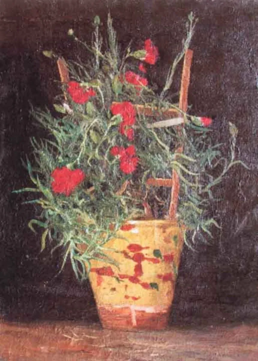 Ghiveci cu garoafe, by Ion Andreescu, unspecified, 1876