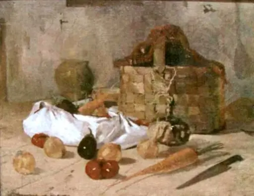 Natură moartă cu coș și legume, by Ion Andreescu
