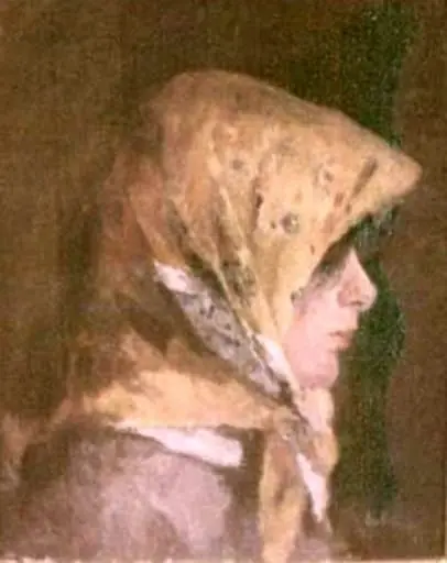 Profil de fată (Broboadă galbenă), by Ion Andreescu