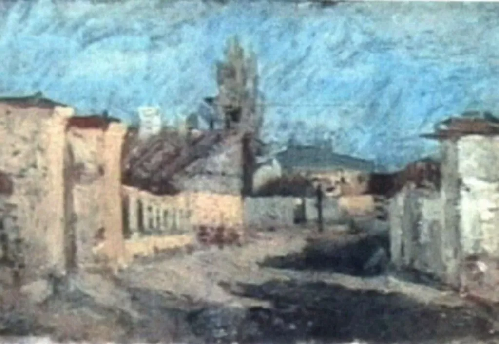 Stradă din Buzău, by Ion Andreescu, unspecified, 1850
