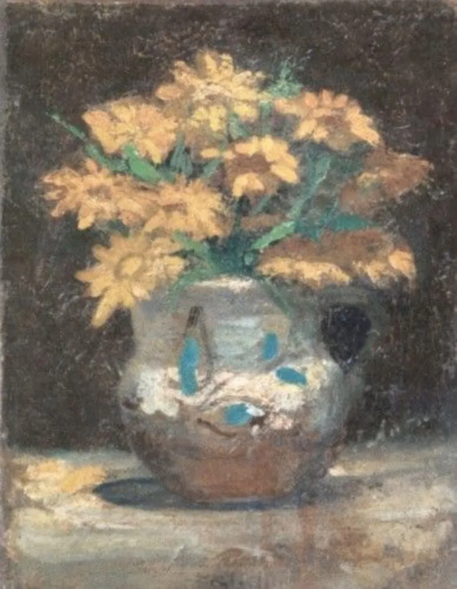 Vas cu flori (Oală cu flori galbene), by Ion Andreescu, unspecified, 1850