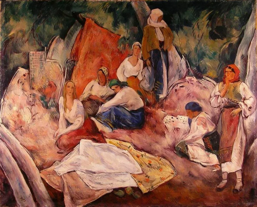 Compoziție în sat, by Ion Sion Theodorescu, unspecified, 1930
