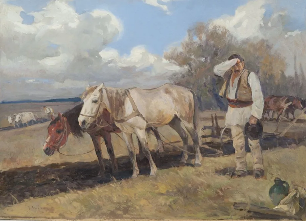 La arat, by Ion Stoica Dumitrescu, 1909