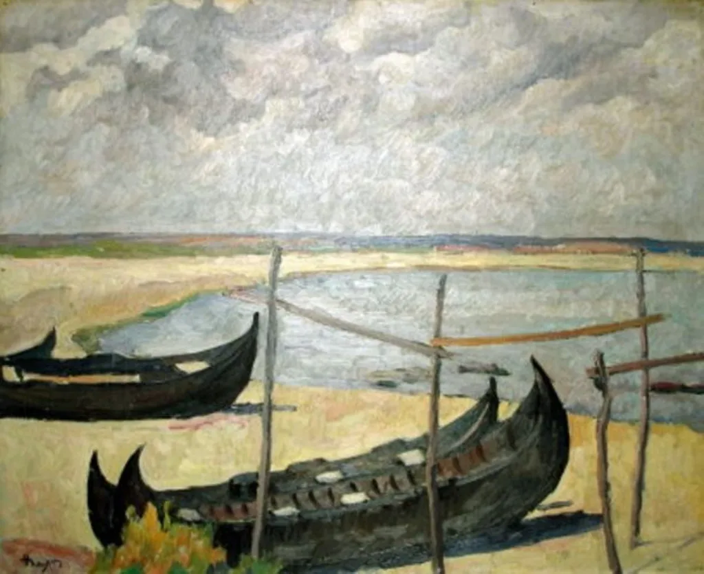 Bărci pe mare (Peisaj cu bărci), by Ion Theodorescu-Sion, unspecified, 1920