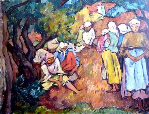 Compoziție cu țărănci, by Ion Theodorescu-Sion