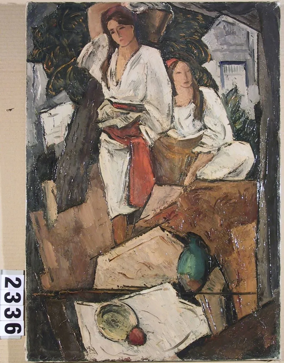 Compoziție cu țărănci, by Ion Theodorescu-Sion, 1920
