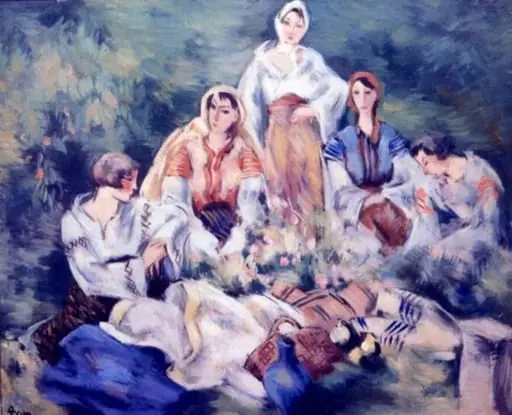 Compoziție cu țărănci, by Ion Theodorescu-Sion