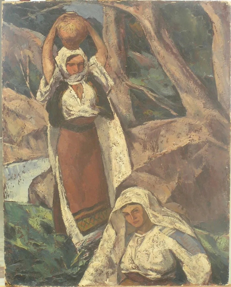 Două țărănci, by Ion Theodorescu-Sion, 1920