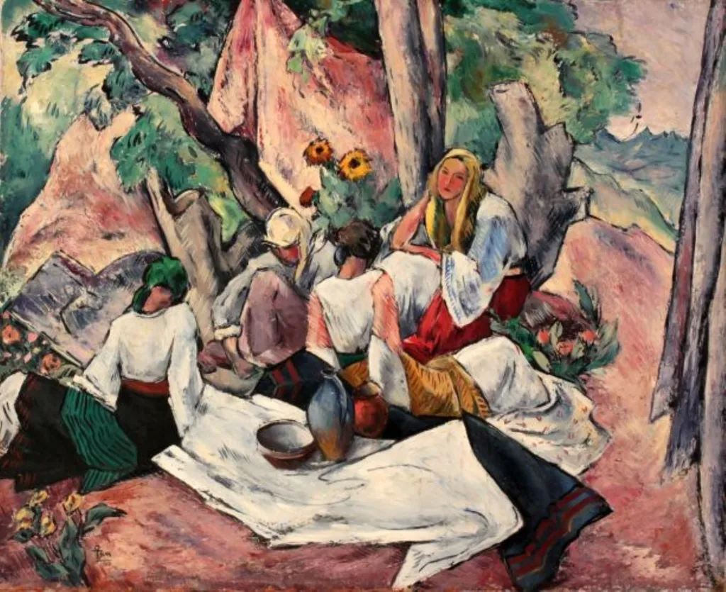 Petrecere câmpenească, by Ion Theodorescu-Sion, unspecified, 1927