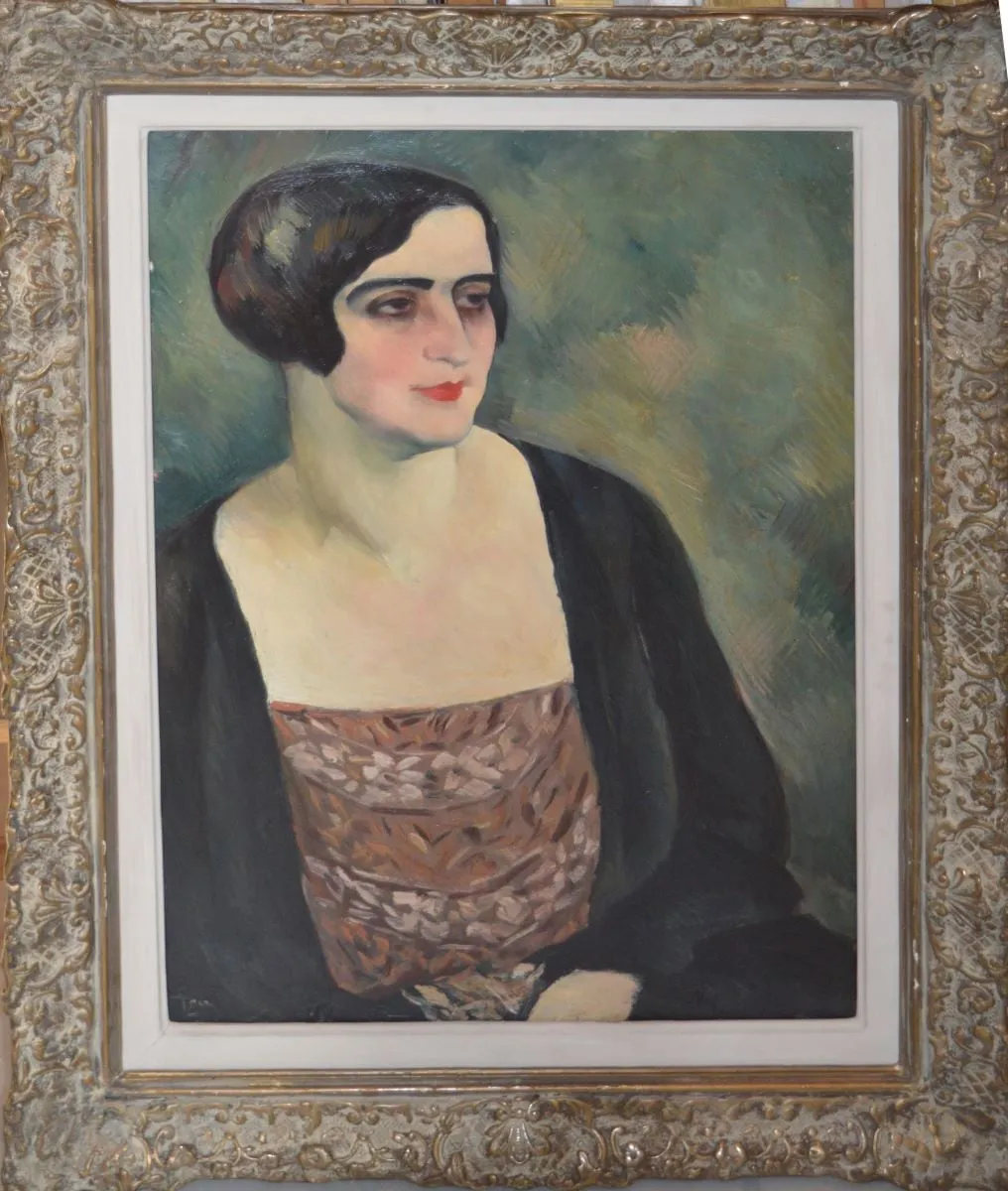 Portret (Maria Mihăilescu, prima soție a artistului), by Ion Theodorescu-Sion, 1927