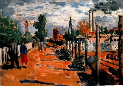 Intrarea în uzină, by Ion Țuculescu