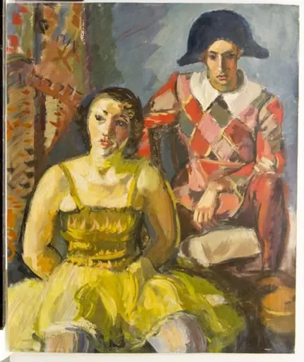 Arlechin și dansatoare, by Iosif Iser