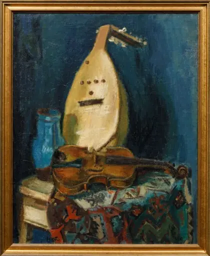 Natură moartă cu instrumente muzicale, by Iosif Iser