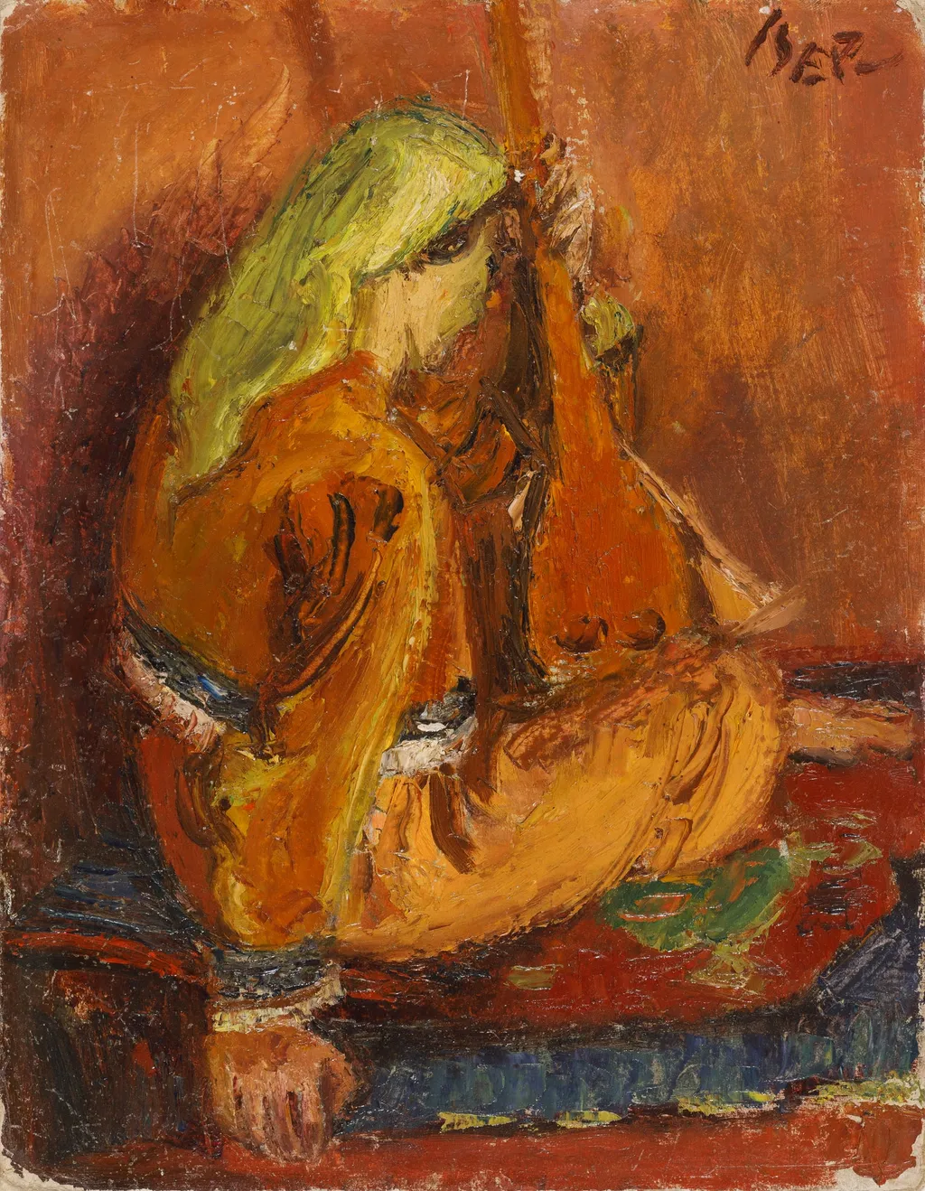 Odaliscă cu instrument (Paulina), by Iosif Iser, 1850
