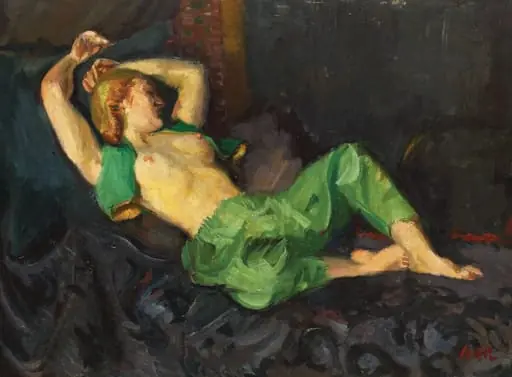 Odaliscă cu șalvari verzi, by Iosif Iser