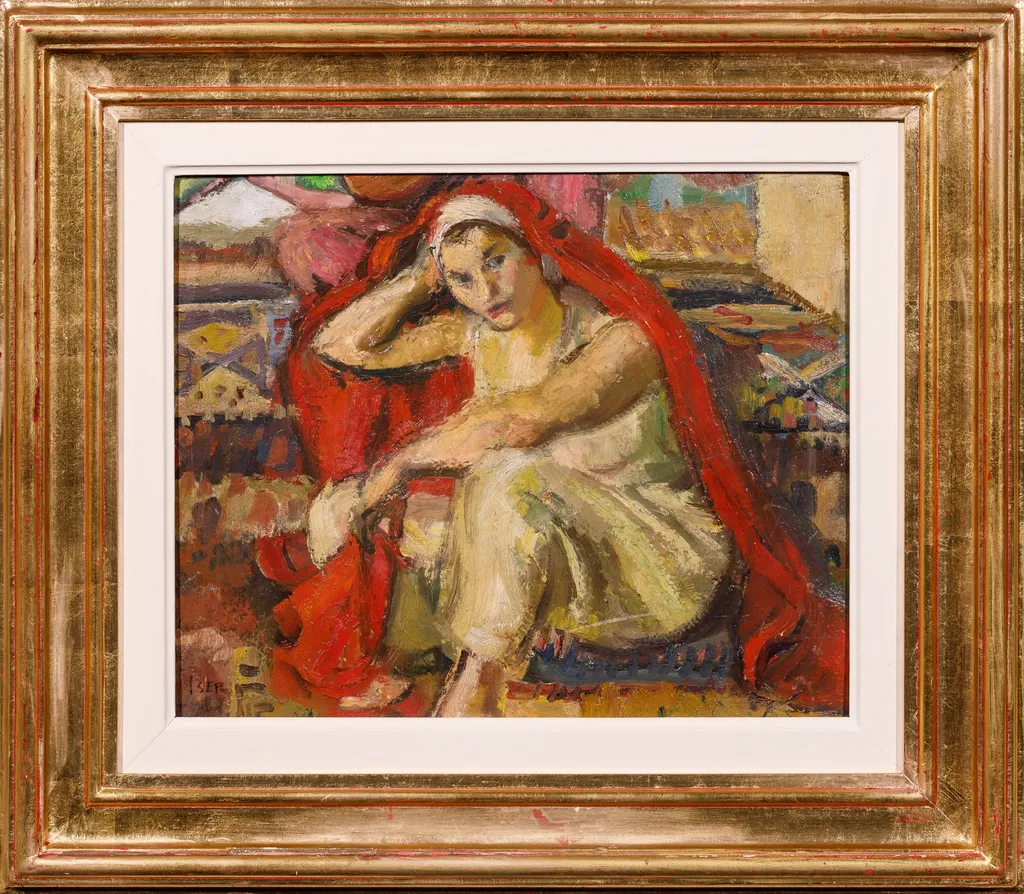 Odaliscă cu văl roșu, by Iosif Iser, 1850