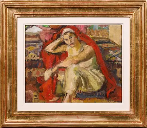 Odaliscă cu văl roșu, by Iosif Iser