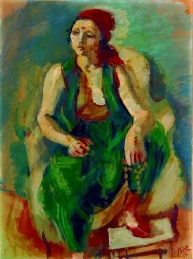 Odaliscă în verde, by Iosif Iser