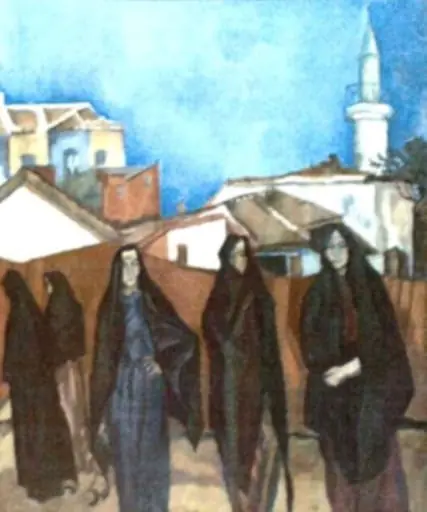Peisaj dobrogean cu cinci turcoaice, by Iosif Iser