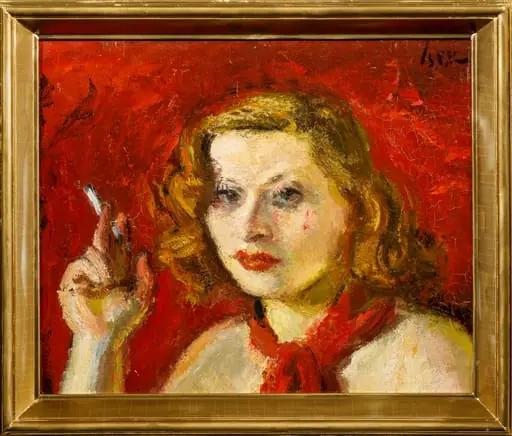 Portret de femeie cu țigară, by Iosif Iser