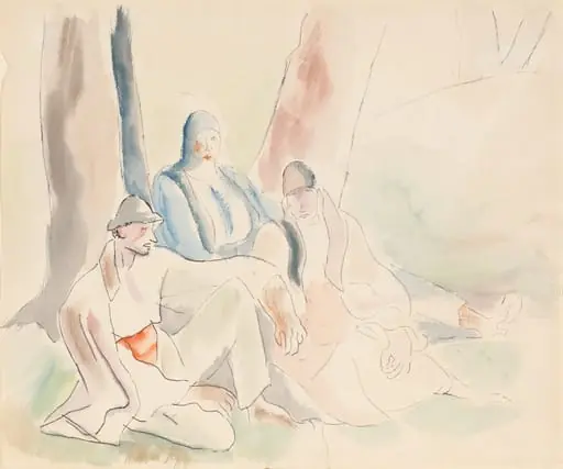 Țărani în repaus, by Iosif Iser