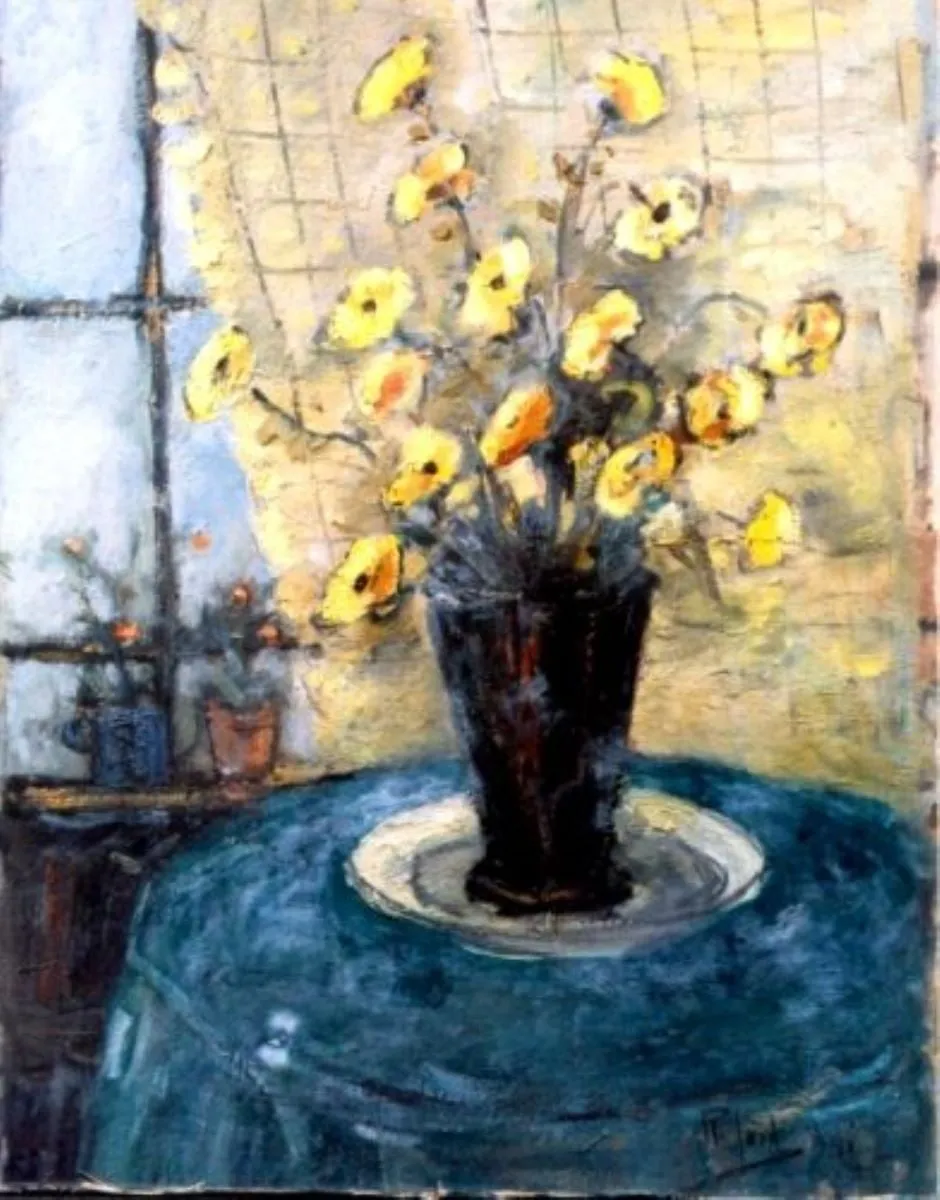 Natură statică cu flori galbene, by Iosif Rosenblut, unspecified, 1941