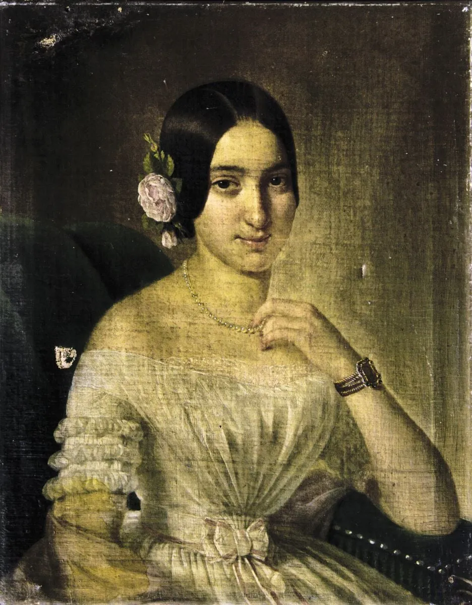 Portret de femeie, by Iosif Weidner, unspecified, 1845