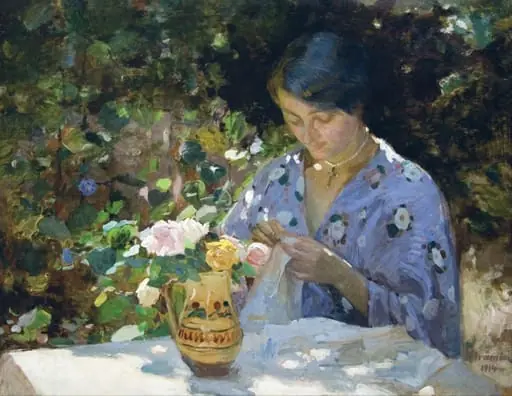 La lucru în grădină, by Ipolit Strâmbu(lescu)