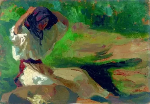 Țărancă în grădină, by Ipolit Strâmbu(lescu), 1908