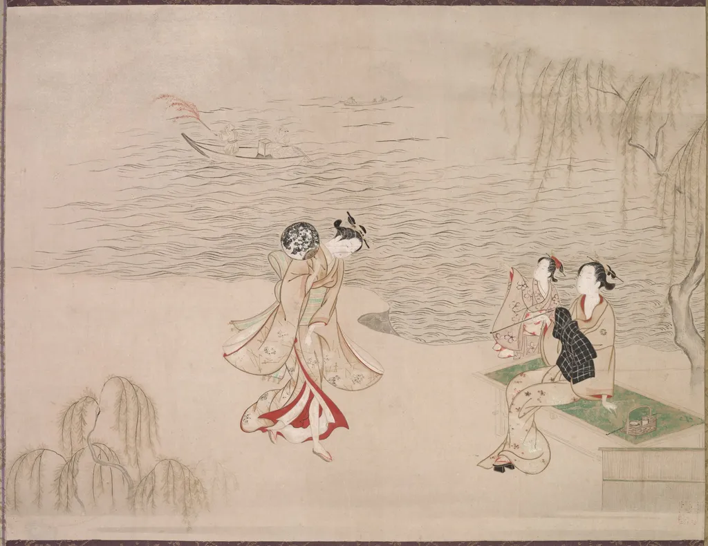 Beauties at the Seashore, by Ippitsusai Bunchō, unspecified, 1788
