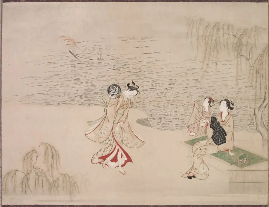 Beauties at the Seashore, by Ippitsusai Bunchō, unspecified, 1776
