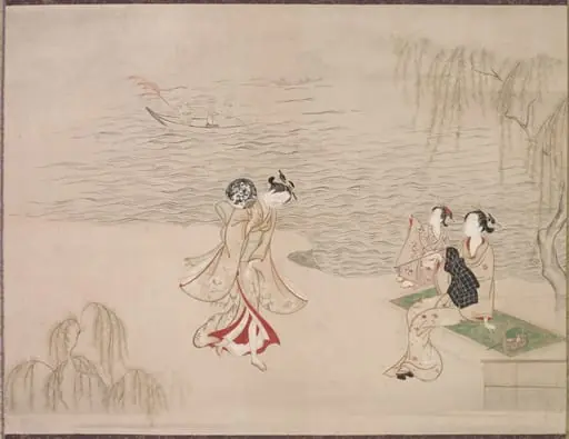 Beauties at the Seashore, by Ippitsusai Bunchō