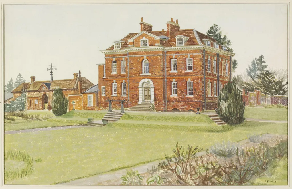 Much Hadham Hall, by Irene Hawkins, watercolor, 1940