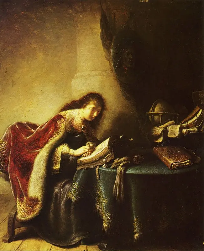 Minerva reading, by Isaac de Jouderville