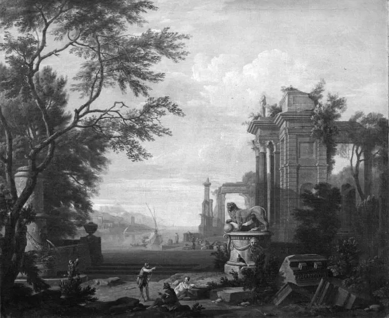 Southern Harbour, by Isaac de Moucheron, oil, 1718