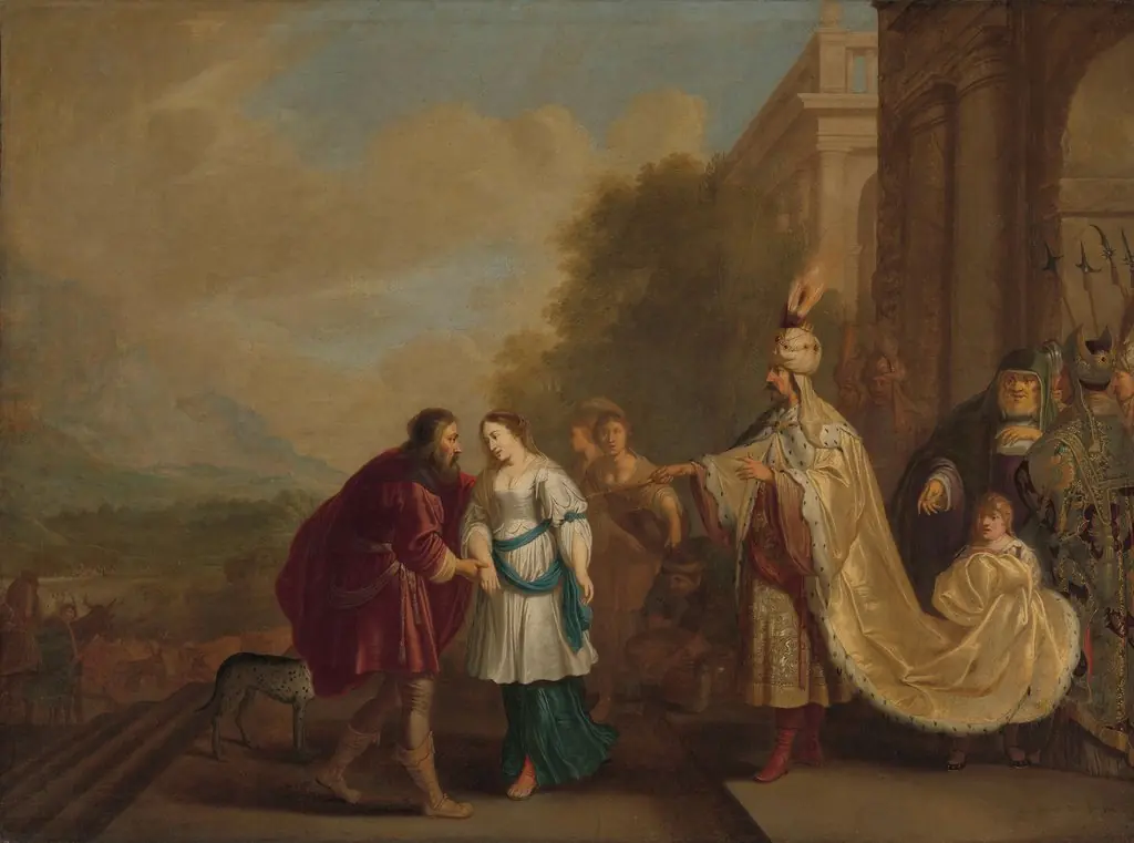 Pharaoh gives Sarah back to Abraham, by Isaac Isaacsz