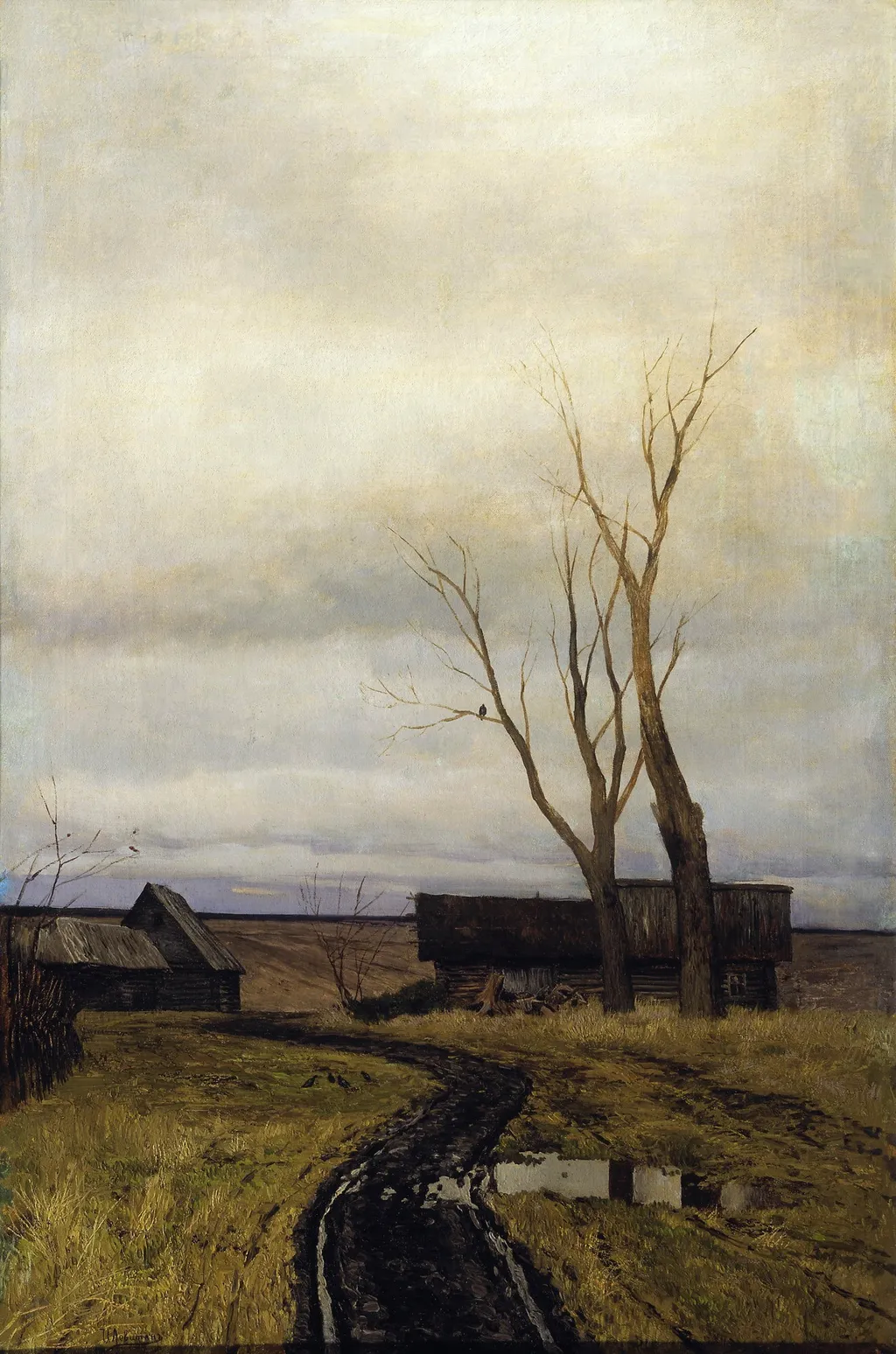 Autumn. Village road, by Isaac Levitan, unspecified, 1889