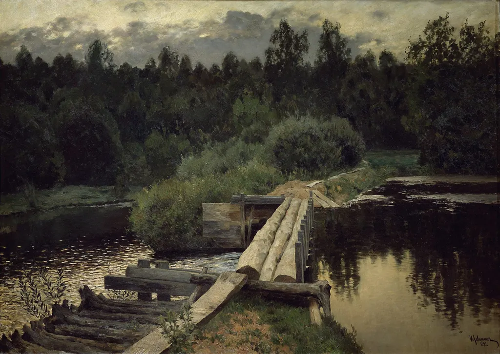 By the Pool, by Isaac Levitan, oil, 1896