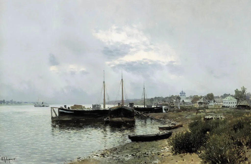 После дождя. Плёс, by Isaac Levitan, oil, 1895