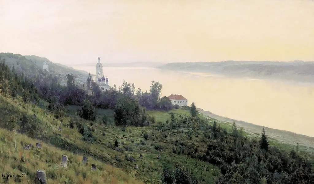 Evening. Golden Plyos, by Isaac Levitan