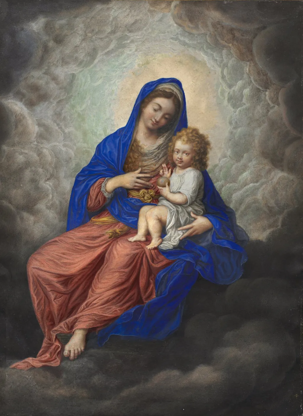 Madonna and Child in Glory, by Isaac Oliver, unspecified, 1611