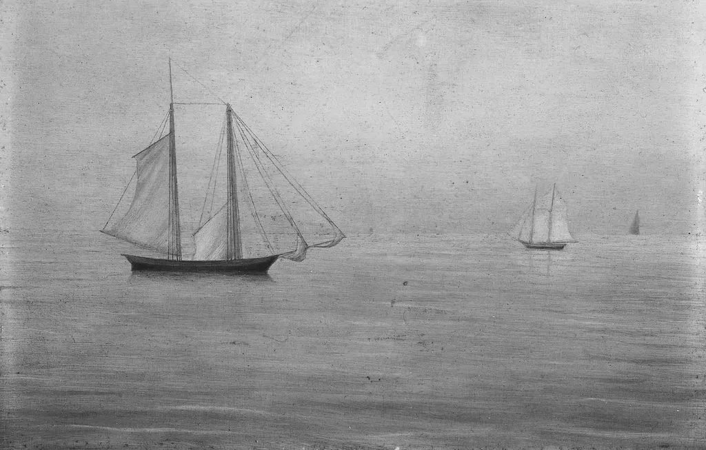 Sailboats, by Isaac Sprague, unspecified, 1861