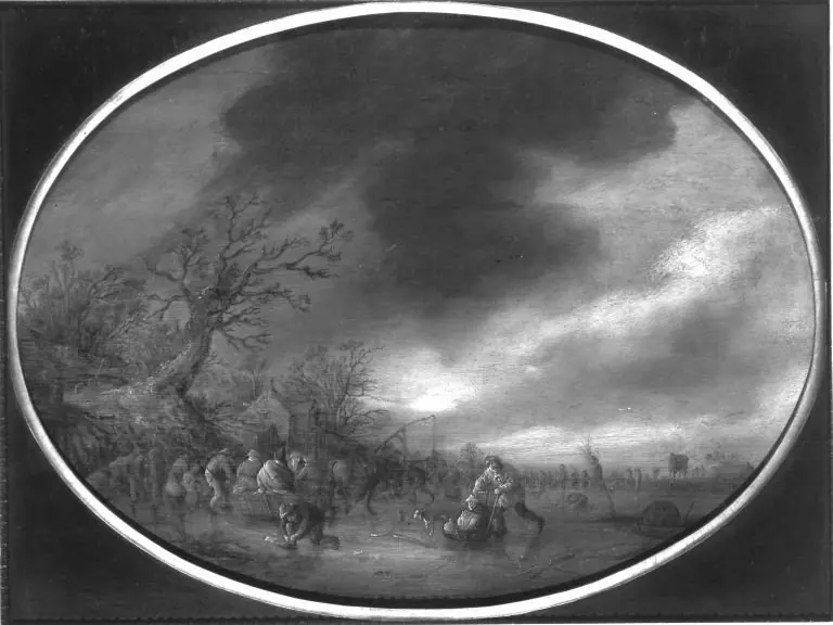 Winter Landscape with Activities on Ice, by Isaac van Ostade