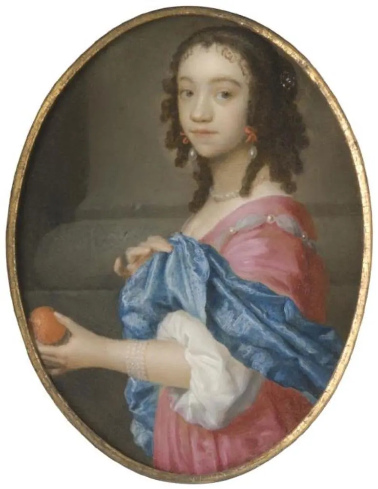 Portrait of a Young Woman Holding an Orange, by Isaack Luttichuys