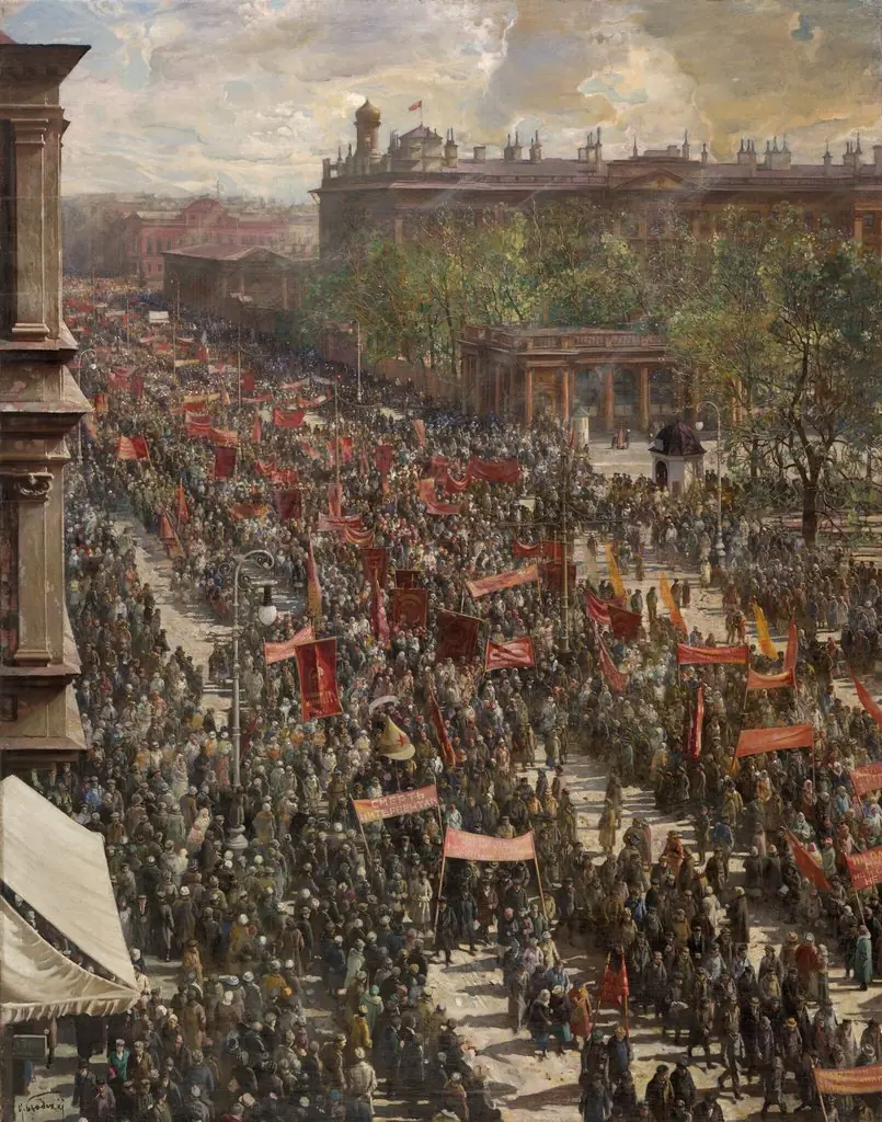 A Demonstration on 25 October Prospect, by Isaak Brodsky