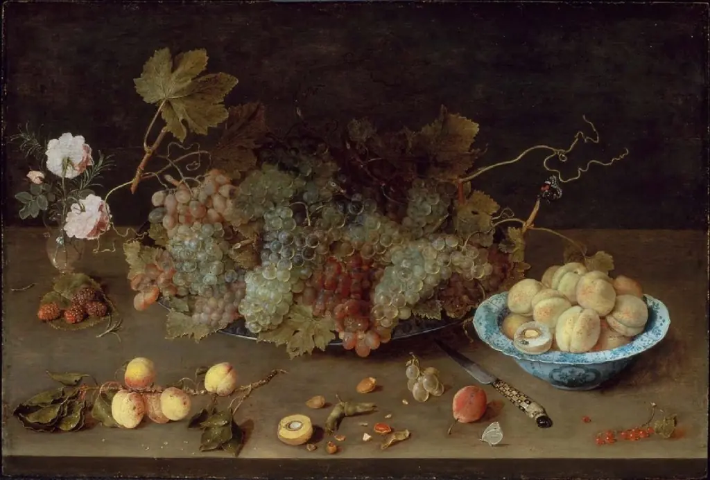 Still Life with Grapes on a Platter, by Isaak Soreau
