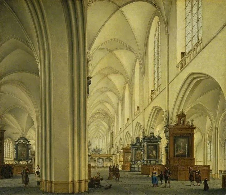 St Bavo, Haarlem, by Isaak van Nickelen, oil, 1668
